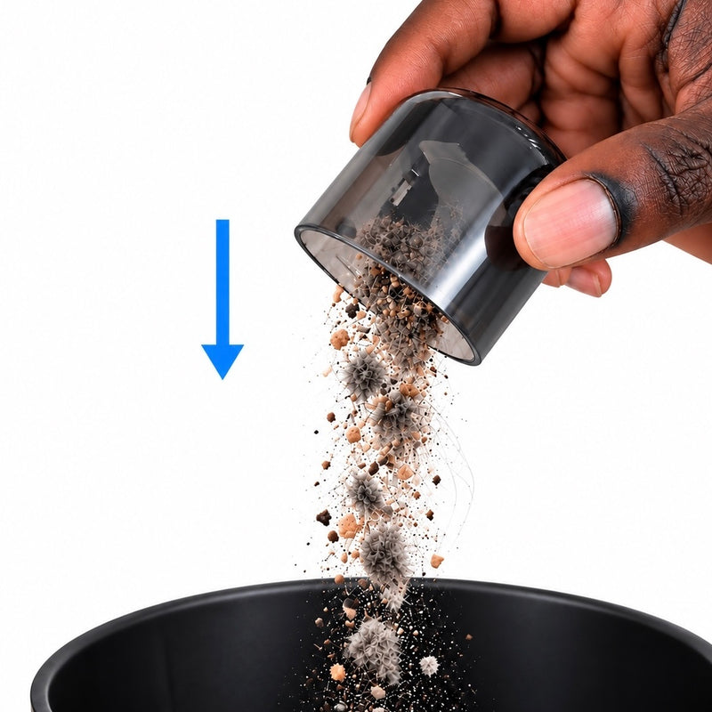 Empty cup into bin