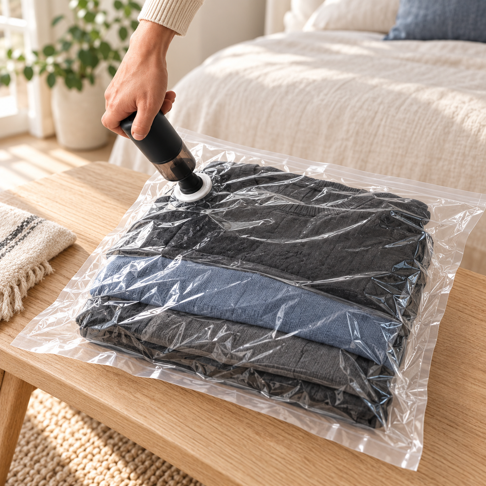 Pack More. Carry Less. VACDRA Mini Deflates in Seconds