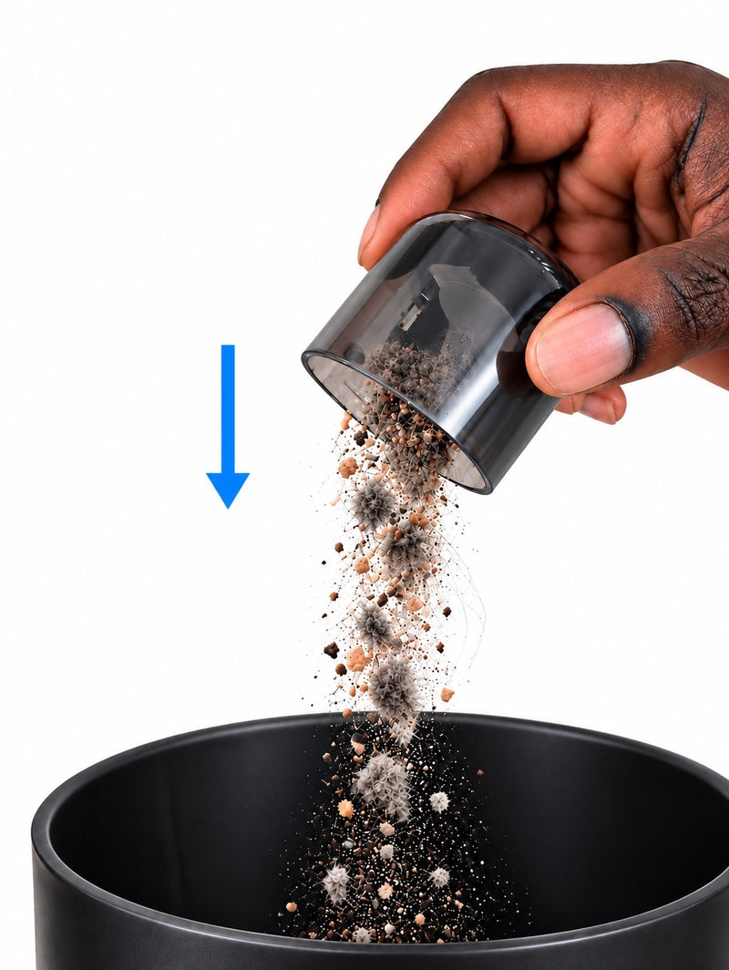 Empty cup into bin
